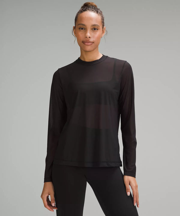 Blusa mesh manga larga lululemon