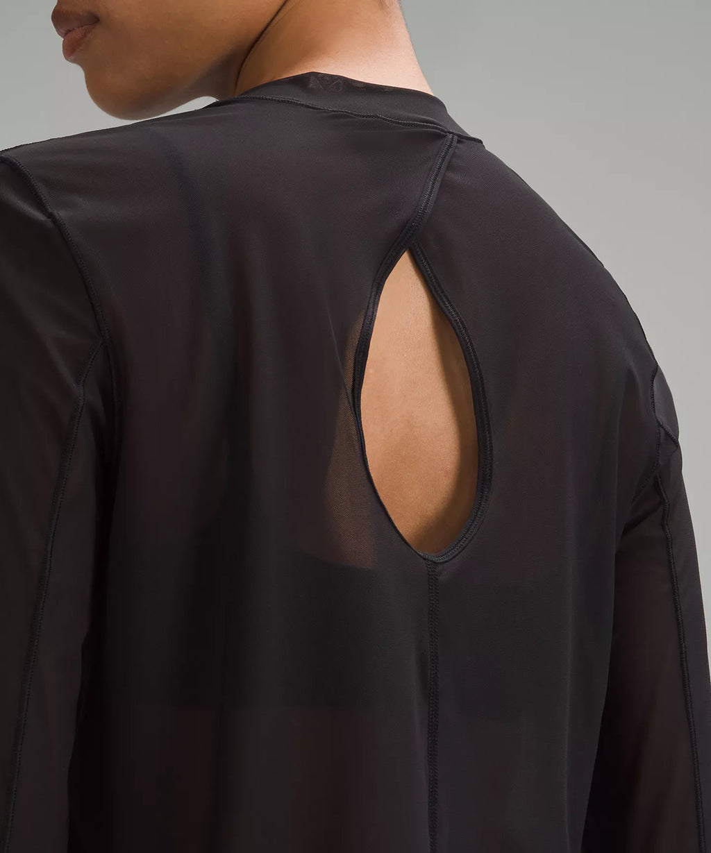 Blusa mesh manga larga lululemon