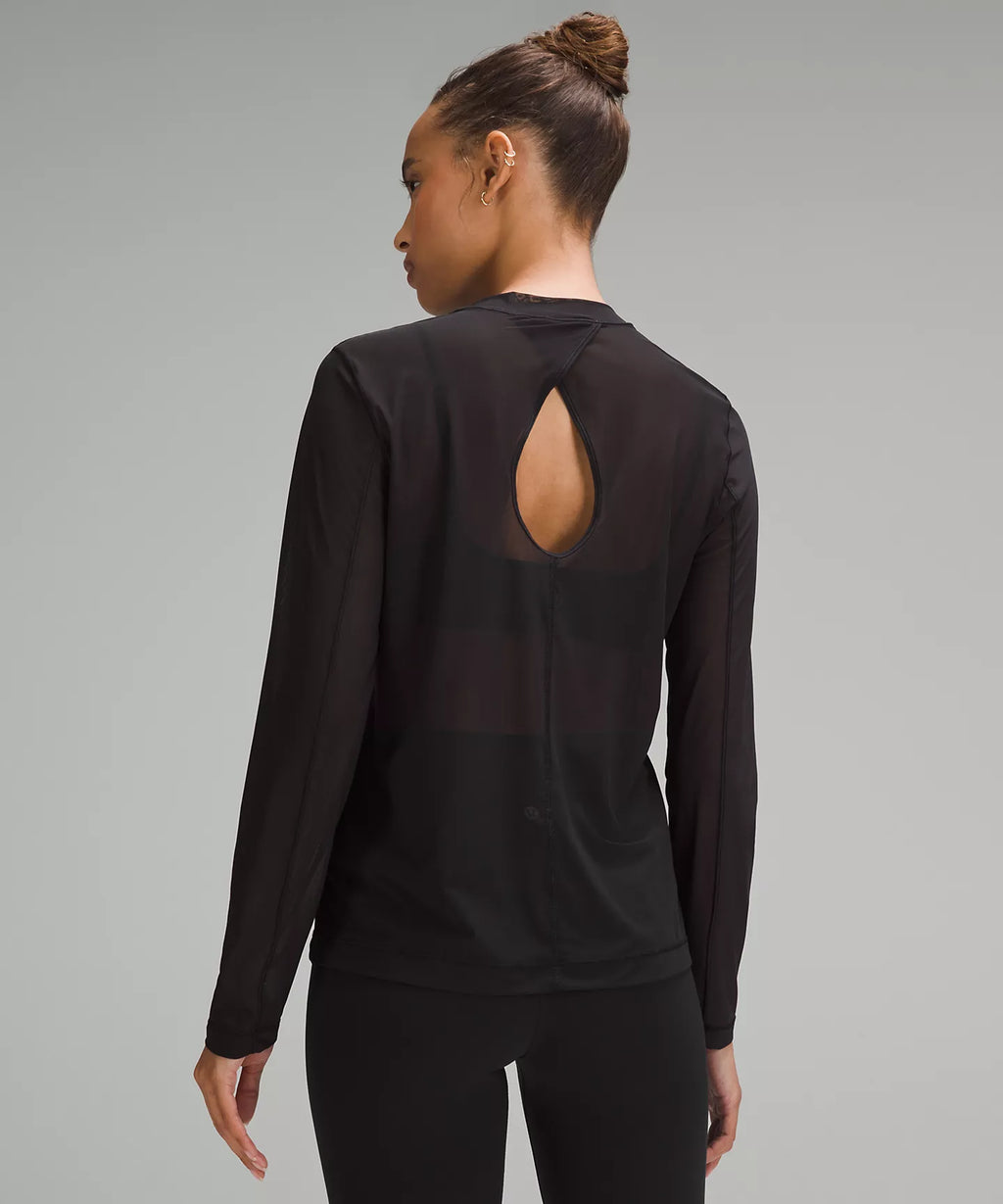 Blusa mesh manga larga lululemon