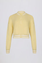 Button-Up Cropped Knit Cardigan